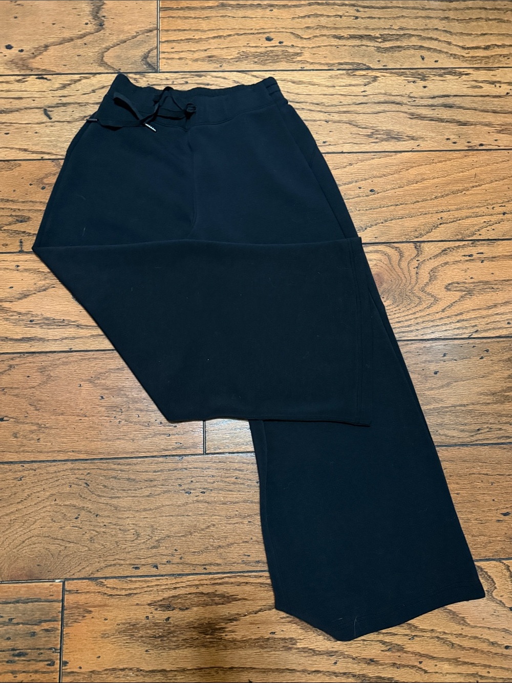 SPANX Black Women's Wide-Leg Sweatpants with Drawstring 28” inseam
